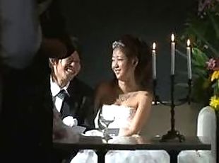 Japanese Wedding Girl got fuck with her husband friend