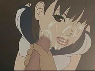 Hentai sex game Huge bukkake on Japanese schoolgirl